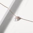 ROSE GOLD NECKLACE WITH A FRESHWATER PEARL - PEARL PENDANTS - PEARL JEWELRY