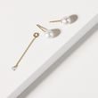 PEARL AND DIAMOND CHAIN EARRINGS IN 14K GOLD - PEARL EARRINGS - PEARL JEWELRY