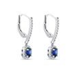 BOUCLES D'OREILLES DELUXE EN OR BLANC AVEC SAPHIRS ET DIAMANTS - BOUCLES D'OREILLES EN SAPHIR - BOUCLES D'OREILLES