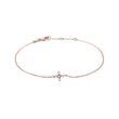 BRACELET AVEC CROIX EN DIAMANTS EN OR ROSE 14 CARATS - BRACELETS AVEC DIAMANTS - BRACELETS