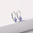 OVAL TANZANITE AND DIAMOND EARRINGS IN WHITE GOLD - TANZANITE EARRINGS - EARRINGS