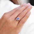 BAGUE AVEC TANZANITE ET DIAMANTS EN OR ROSE - BAGUES EN TANZANITE - BAGUES