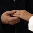 ALLIANCE FÉMININE EN OR BLANC AVEC DIAMANT - ALLIANCES DE MARIAGE FEMMES - ALLIANCES DE MARIAGE
