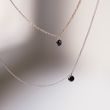 COLLIER EN OR ROSE AVEC PETIT DIAMANT NOIR - COLLIERS AVEC DIAMANTS - COLLIERS