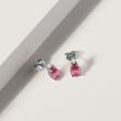 BOUCLES D'OREILLES EN OR BLANC AVEC TOURMALINES ET DIAMANTS - BOUCLES D'OREILLES EN TOURMALINE - BOUCLES D'OREILLES