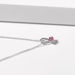 COLLIER EN OR BLANC AVEC TOURMALINE ROSE - COLLIERS AVEC TOURMALINE - COLLIERS