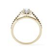 HALO DIAMOND RING IN YELLOW GOLD - DIAMOND ENGAGEMENT RINGS - ENGAGEMENT RINGS