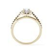 GELBGOLD DIAMANT HALO RING - VERLOBUNGSRINGE DIAMANTEN - VERLOBUNGSRINGE