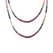 COLORED SAPPHIRE NECKLACE WITH A GOLD CLASP - MINERAL NECKLACES - NECKLACES