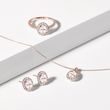 BOUCLES D'OREILLES EN OR ROSE AVEC MORGANITE ET DIAMANT - BOUCLES D'OREILLES EN MORGANITE - BOUCLES D'OREILLES