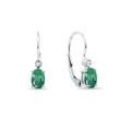 WHITE GOLD EARRINGS WITH EMERALDS AND BRILLIANTS - EMERALD EARRINGS - EARRINGS