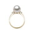 AKOYA PEARL AND DIAMOND RING IN YELLOW GOLD - PEARL RINGS - PEARL JEWELLERY