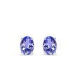 EARRINGS WITH OVAL TANZANITES IN WHITE GOLD - TANZANITE EARRINGS - EARRINGS