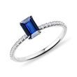 SAPPHIRE RING WITH DIAMONDS IN WHITE GOLD - SAPPHIRE RINGS - RINGS