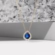 ELEGANT DIAMOND NECKLACE WITH SAPPHIRE IN YELLOW GOLD - SAPPHIRE NECKLACES - NECKLACES