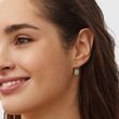 OVAL EMERALD AND DIAMOND GOLD HALO EARRINGS - EMERALD EARRINGS - EARRINGS