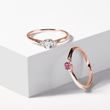 TOURMALINE AND DIAMOND RING IN ROSE GOLD - TOURMALINE RINGS - RINGS