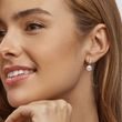 EARRINGS IN ROSE GOLD WITH AKOYA PEARL AND BRILLIANTS - PEARL EARRINGS - PEARL JEWELRY