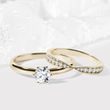 DIAMOND WEDDING RING SET MADE OF YELLOW GOLD - ENGAGEMENT AND WEDDING MATCHING SETS - ENGAGEMENT RINGS