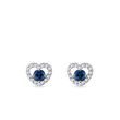 HEART EARRINGS WITH SAPPHIRES IN WHITE GOLD - SAPPHIRE EARRINGS - EARRINGS