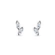 BOUCLES D'OREILLES EN OR BLANC 14 CARATS AVEC DIAMANTS TAILLE MARQUISE - PUCES D'OREILLES EN DIAMANT - BOUCLES D'OREILLES