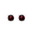 ROUND GARNET STUD EARRINGS IN WHITE GOLD - GARNET EARRINGS - EARRINGS