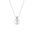 NECKLACE WITH PEARL IN WHITE GOLD - PEARL PENDANTS - PEARL JEWELRY