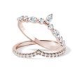 TRENDY DIAMOND ENGAGEMENT SET IN ROSE GOLD - ENGAGEMENT AND WEDDING MATCHING SETS - ENGAGEMENT RINGS