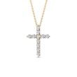 DIAMOND PENDANT CROSS IN YELLOW GOLD - DIAMOND NECKLACES - NECKLACES