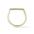 GOLD FLAT TOP PINKIE RING WITH A ROW OF DIAMONDS - DIAMOND RINGS - RINGS
