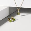 YELLOW GOLD NECKLACE WITH MOLDAVITE AND BRILLIANT - MOLDAVITE NECKLACES - NECKLACES
