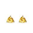 TRILLION CUT CITRINE EARRINGS IN GOLD - CITRINE EARRINGS - EARRINGS