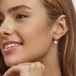 14K WHITE GOLD EARRINGS WITH PEARLS AND BRILLIANTS - PEARL EARRINGS - PEARL JEWELRY