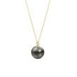 MINIMALIST TAHITIAN PEARL PENDANT IN YELLOW GOLD - PEARL PENDANTS - PEARL JEWELRY