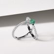 EMERALD AND DIAMOND RING IN 14K WHITE GOLD - EMERALD RINGS - RINGS