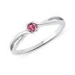 BAGUE EN OR BLANC AVEC TOURMALINE ROSE - BAGUES EN TOURMALINE - BAGUES