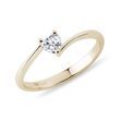 ASYMMETRICAL DIAMOND HEART GOLD RING - DIAMOND RINGS - RINGS