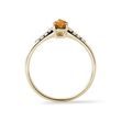 TEARDROP CUT CITRINE AND DIAMOND RING IN GOLD - CITRINE RINGS - RINGS