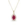 PENDANT WITH RUBY AND DIAMONDS IN YELLOW GOLD - RUBY NECKLACES - NECKLACES