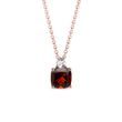 GARNET AND DIAMOND PENDANT IN ROSE GOLD - GARNET NECKLACES - NECKLACES