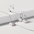 PEARL AND DIAMOND WHITE GOLD JEWELRY SET - PEARL SETS - PEARL JEWELRY