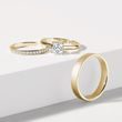 GOLD WEDDING RING SET WITH DIAMOND HALF ETERNITY RING - YELLOW GOLD WEDDING SETS - WEDDING RINGS