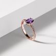 ROSEGOLDENER RING MIT OVALEM AMETHYST - RINGE AMETHYST - RINGE