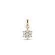 GOLD DIAMOND FLOWER PENDANT - PENDANTS - NECKLACES