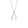 WISHBONE PENDANT IN 14K ROSE GOLD - ROSE GOLD NECKLACES - NECKLACES