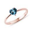 BAGUE EN OR ROSE AVEC TOPAZE LONDON BLUE - BAGUES EN TOPAZE - BAGUES