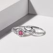 TOURMALINE AND DIAMOND ENGAGEMENT RING IN WHITE GOLD - TOURMALINE RINGS - RINGS