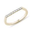 GOLD FLAT TOP RING WITH A ROW OF DIAMONDS - DIAMOND RINGS - RINGS