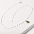 NECKLACE WITH MOLDAVITE AND BRILLIANT IN WHITE GOLD - MOLDAVITE NECKLACES - NECKLACES