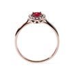 RUBY ​​RING WITH DIAMONDS IN ROSE GOLD - RUBY RINGS - RINGS